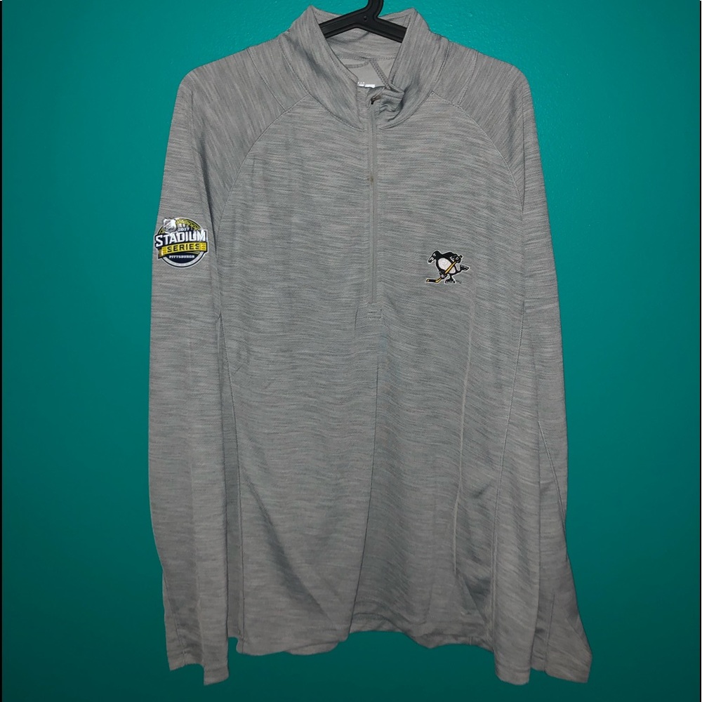 Gray Pittsburgh penguins quarter zip pullover